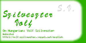 szilveszter volf business card